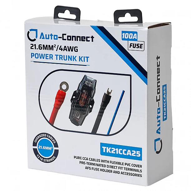 Auto-Connect Pure CCA Trunk Power Wiring Kit 21,6mm², 2.5m