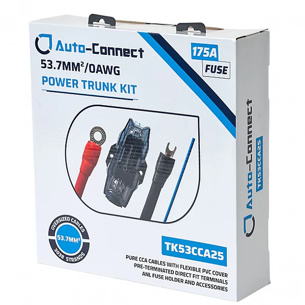 Auto-Connect Pure CCA Trunk Power Wiring Kit 53.7mm², 2.5m